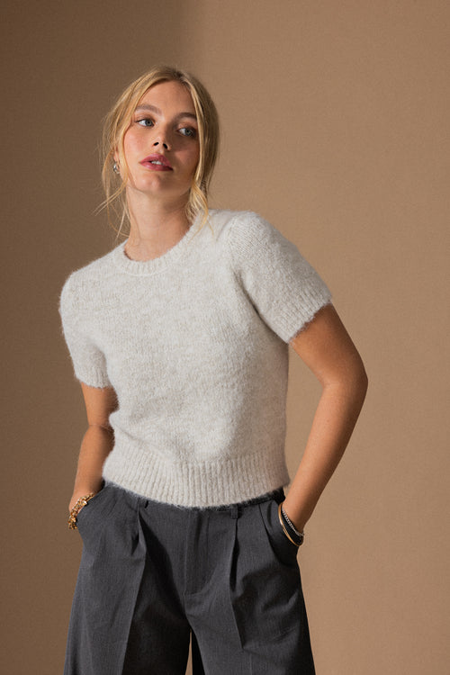 Pull manches courtes en maille douce - PIMKIE - 1