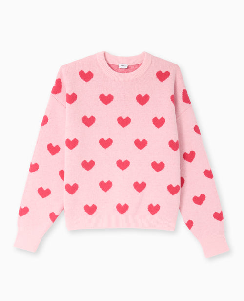 Pull col rond avec cœurs - PIMKIE - 4
