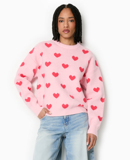 Pull col rond avec cœurs - PIMKIE - 5