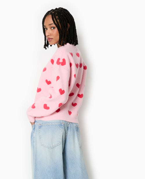 Pull col rond avec cœurs - PIMKIE - 6