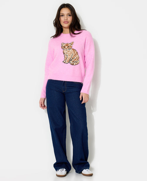 Pull en maille avec chaton - PIMKIE - 3