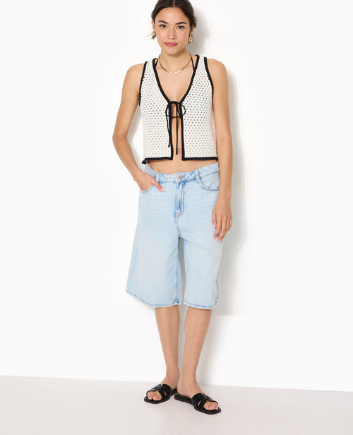 Gilet sans manches en crochet avec nouette - PIMKIE - 5