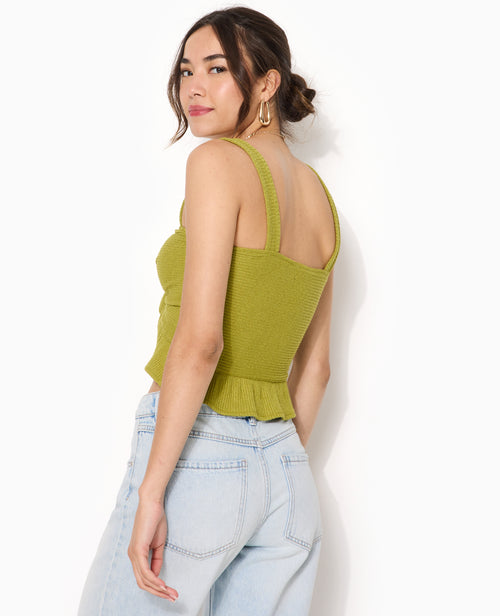 Top court en maille avec nœud et volant - PIMKIE - 6