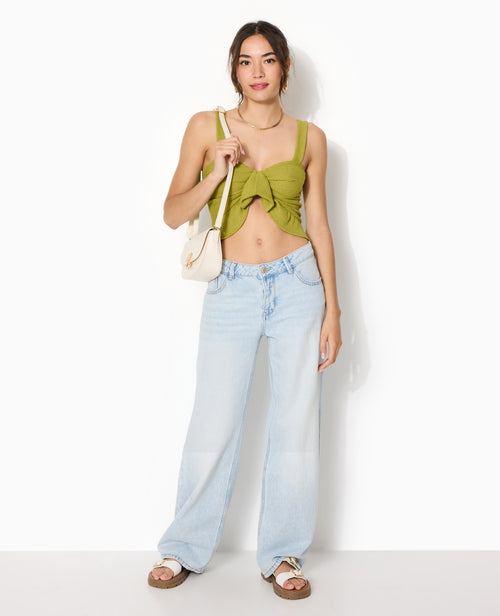 Top court en maille avec nœud et volant - PIMKIE - 7