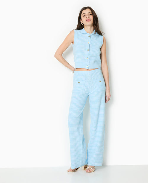 Gilet sans manches en maille à carreaux - PIMKIE - 2