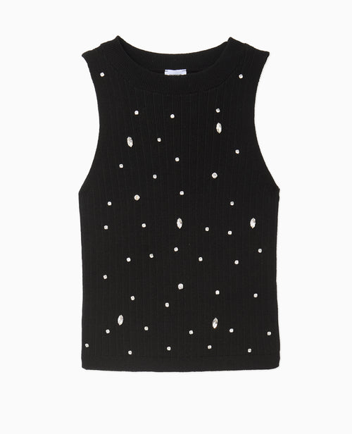 Top sans manches en maille avec strass - PIMKIE - 4