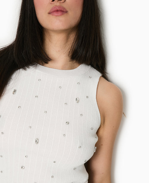 Top sans manches en maille avec strass - PIMKIE - 2