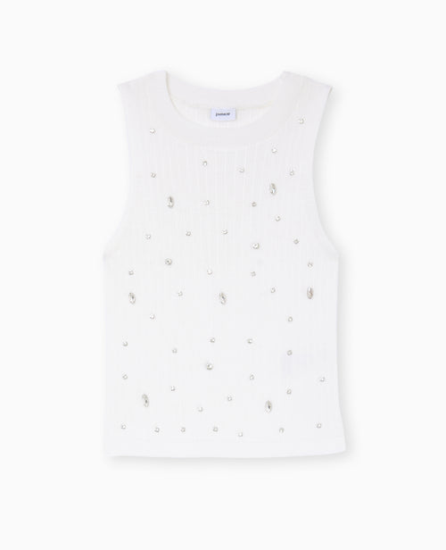 Top sans manches en maille avec strass - PIMKIE - 4