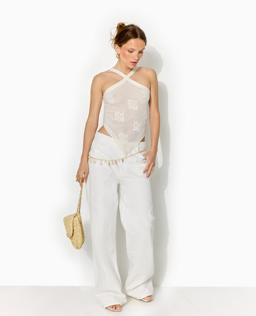 Top foulard en maille crochet ajourée - PIMKIE - 2