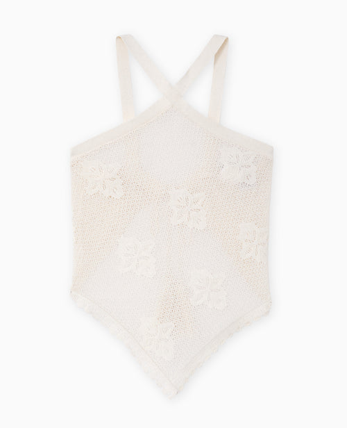 Top foulard en maille crochet ajourée - PIMKIE - 4