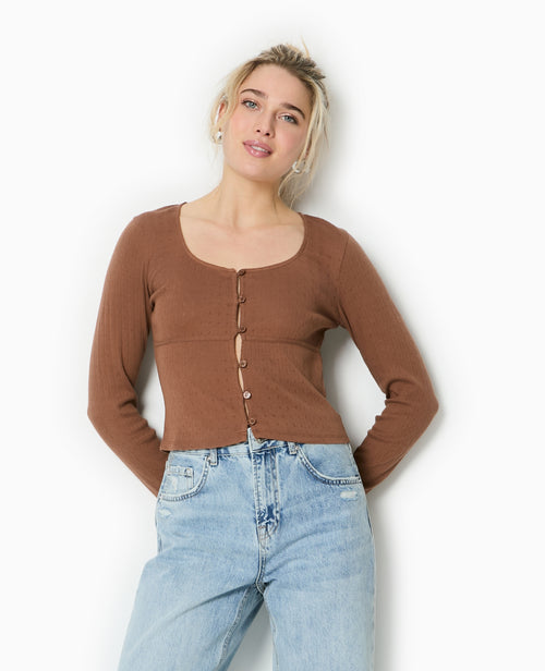 Top cardigan en maille fantaisie - PIMKIE - 5