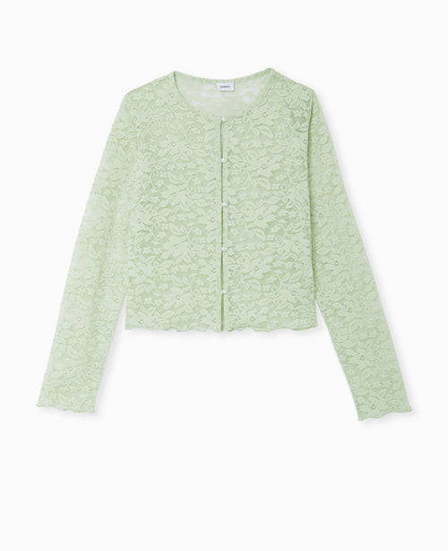 Top cardigan en dentelle avec bouton perle - PIMKIE - 4