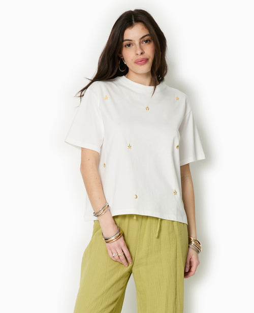 T-shirt ample avec coquillages en métal - PIMKIE - 1