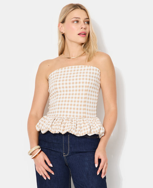 Top bustier avec base balloon motif vichy - PIMKIE - 5