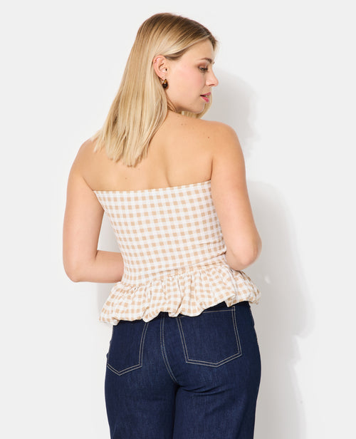 Top bustier avec base balloon motif vichy - PIMKIE - 6