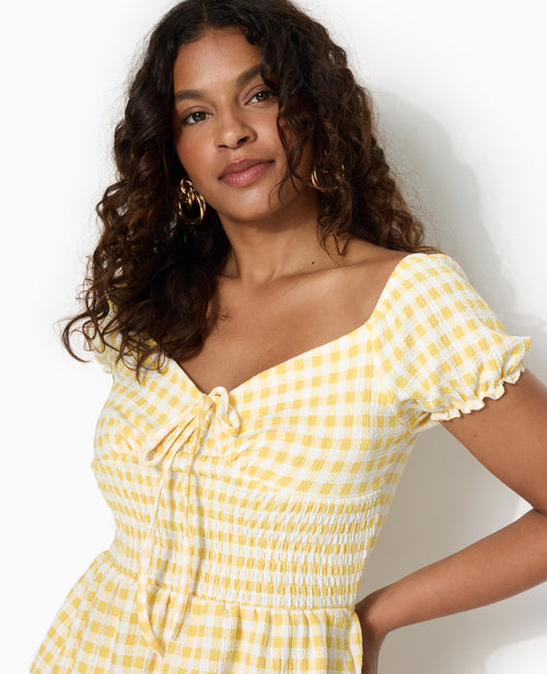 Top manches ballons motif vichy - PIMKIE - 3