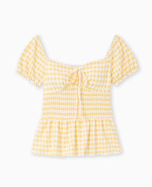 Top manches ballons motif vichy - PIMKIE - 4