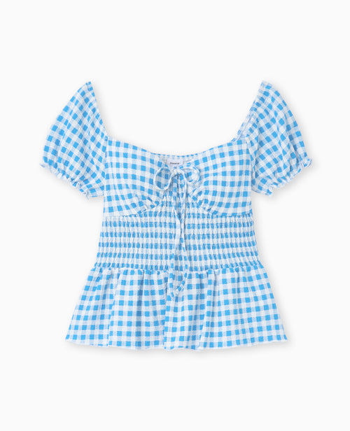 Top manches ballons motif vichy - PIMKIE - 4