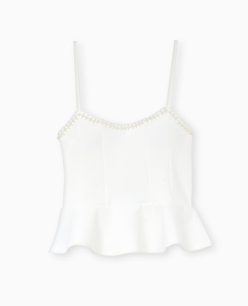 Top peplum à bretelles avec perles - PIMKIE - 3