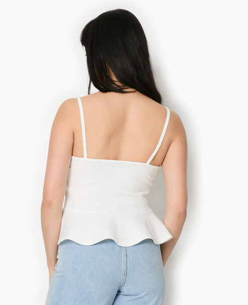 Top peplum à bretelles avec perles - PIMKIE - 5