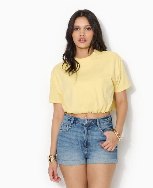 T-shirt court avec détail élastique - PIMKIE - 5