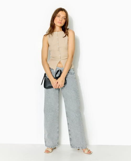 Débardeur en maille côtelée avec boutons - PIMKIE - 3