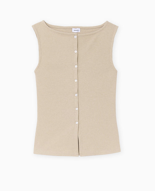 Débardeur en maille côtelée avec boutons - PIMKIE - 4