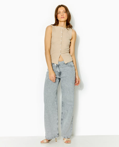 Débardeur en maille côtelée avec boutons - PIMKIE - 8