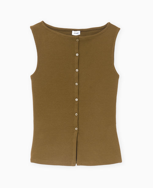 Débardeur en maille côtelée avec boutons - PIMKIE - 4