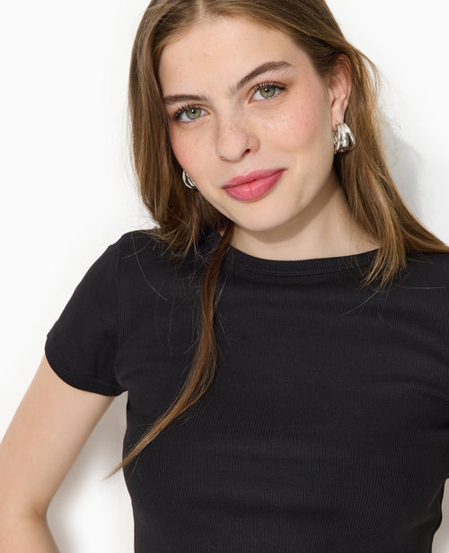 T-shirt en maille côtelée dos dégagé - PIMKIE - 2