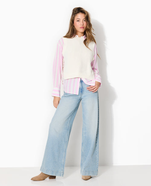 Pull sans manches avec nouettes côtés - PIMKIE - 3