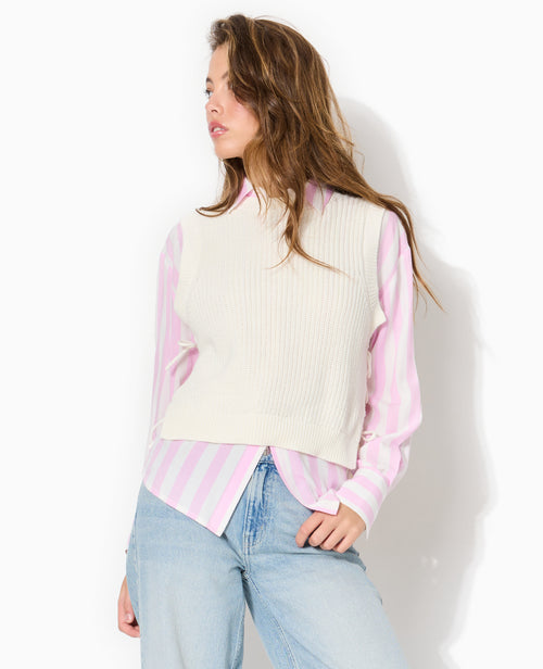 Pull sans manches avec nouettes côtés - PIMKIE - 8