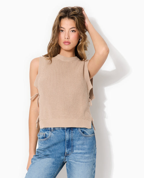 Pull sans manches avec nouettes côtés - PIMKIE - 5