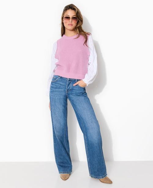 Pull sans manches avec nouettes côtés - PIMKIE - 3