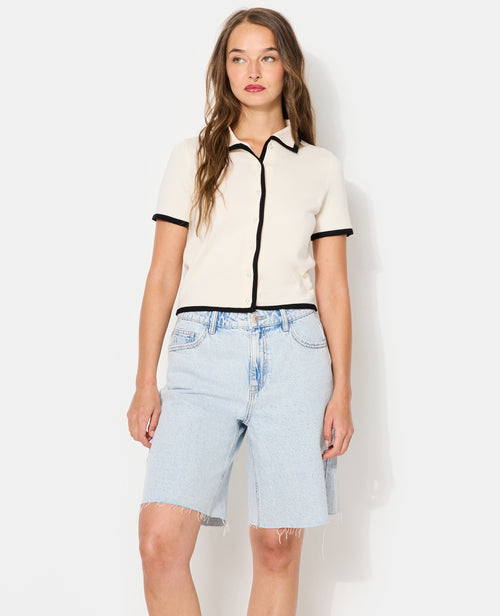 Top gilet en maille fine avec boutons perles - PIMKIE - 5