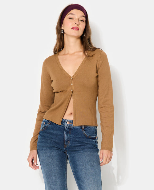 Gilet en maille fine avec grand bord-côtes - PIMKIE - 1