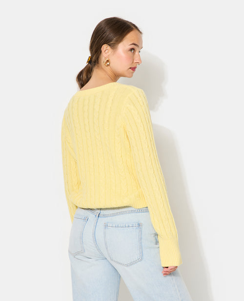 Pull col V en maille torsadée - PIMKIE - 6