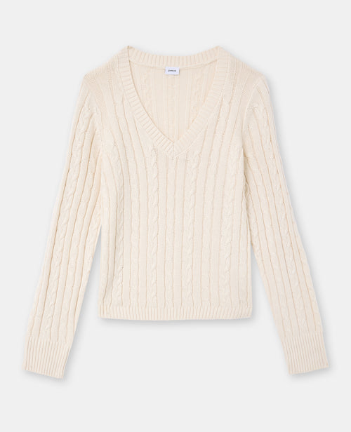Pull col V en maille torsadée - PIMKIE - 4