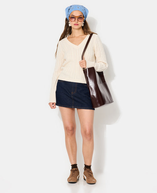 Pull col V en maille torsadée - PIMKIE - 5