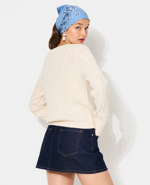 Pull col V en maille torsadée - PIMKIE - 6