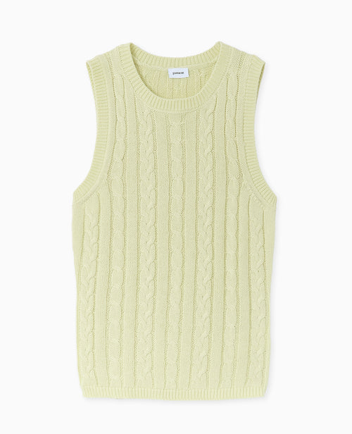 Pull sans manches en maille torsadée - PIMKIE - 4