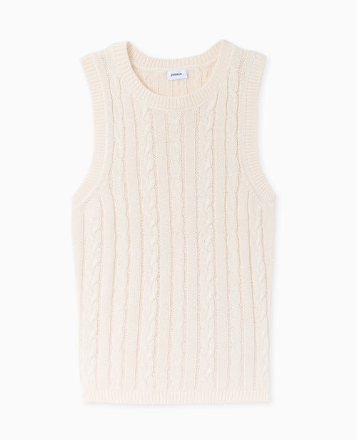 Pull sans manches en maille torsadée - PIMKIE - 4