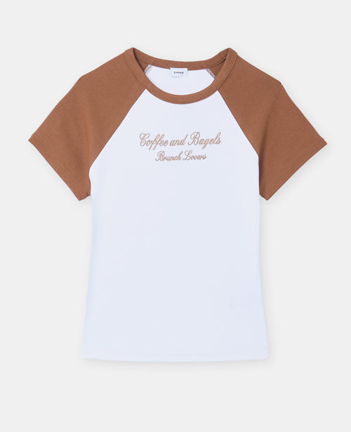 T-shirt manches raglan avec broderie - PIMKIE - 4