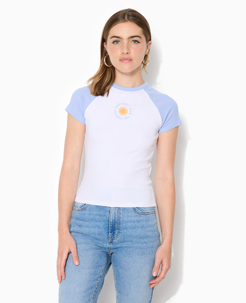 T-shirt manches raglans avec broderie - PIMKIE - 1