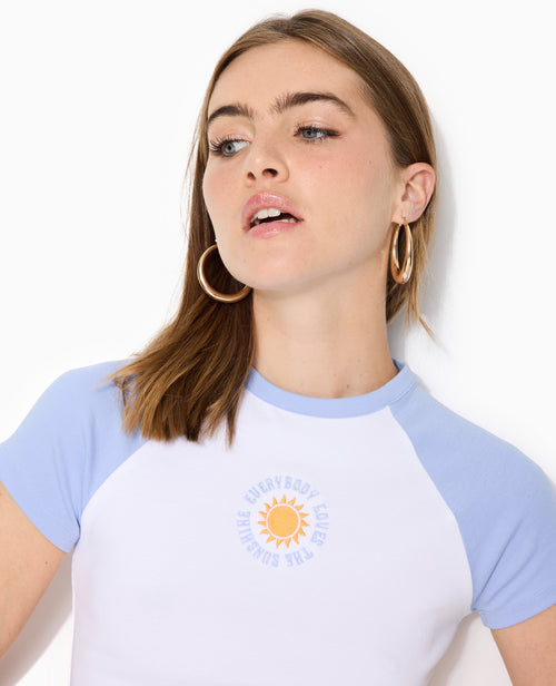 T-shirt manches raglans avec broderie - PIMKIE - 2