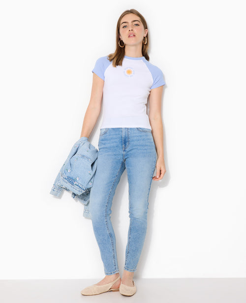 T-shirt manches raglans avec broderie - PIMKIE - 5