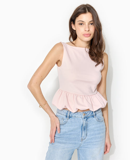 Top empiècement boule avec dos dégagé - PIMKIE - 1