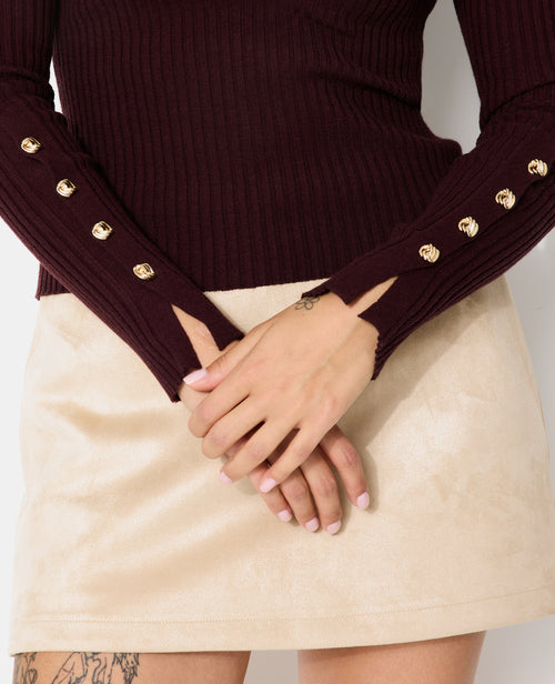 Pull moulant en maille côtelée avec boutons bijoux - PIMKIE - 2