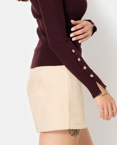 Pull moulant en maille côtelée avec boutons bijoux - PIMKIE - 7