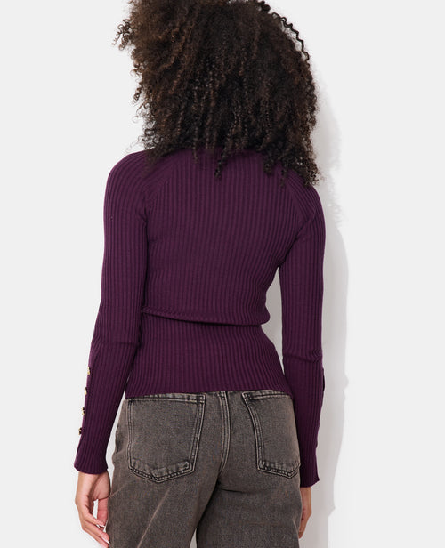 Pull ajusté en maille côtelée avec boutons bijoux - PIMKIE - 6